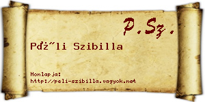 Péli Szibilla névjegykártya